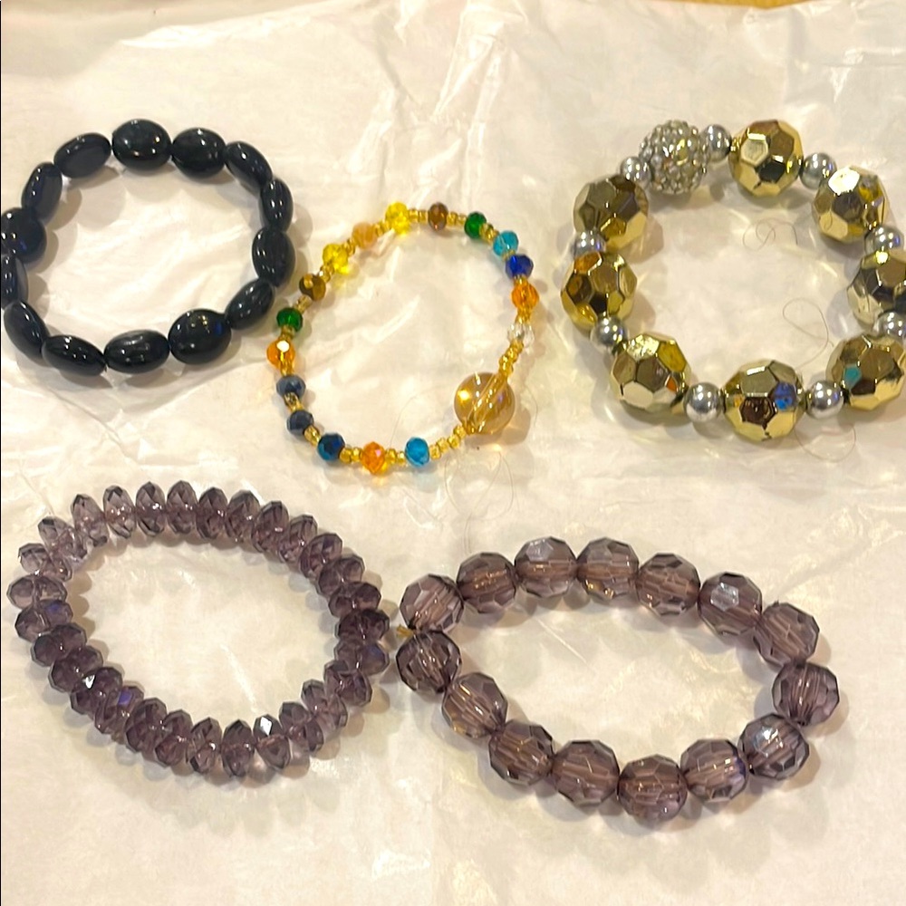 Elegant Multi-Color Beaded Bracelet Set